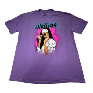 Aaliyah Purple Graphic T-Shirt Menswear Hip Hop Rap Music 2XL